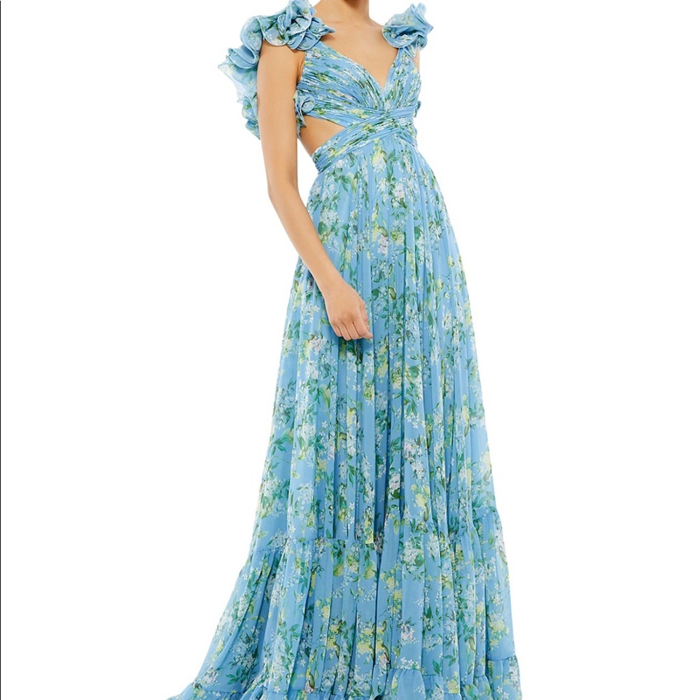 Mac Duggal Ruffled Floral Dress